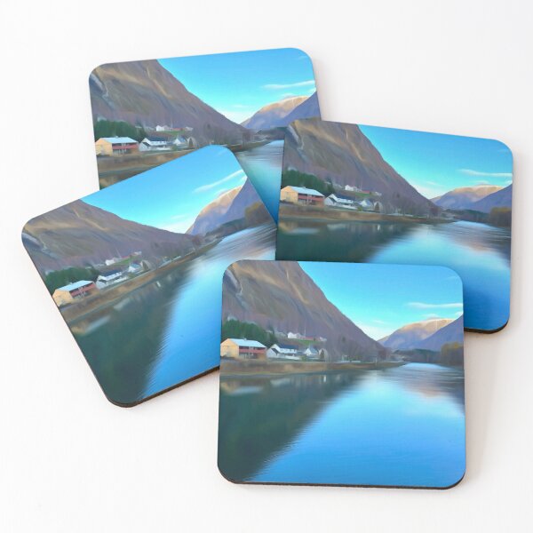 Item preview, Autumn fjord watercolor  designed and sold by ESEM.