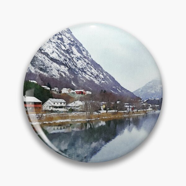 Item preview, Acuarela de fiordo nevado de invierno designed and sold by ESEM.