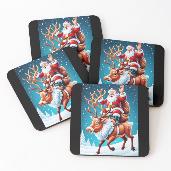 Item preview, Cute Santa Riding Reindeer designed and sold by Itsheartshop.
