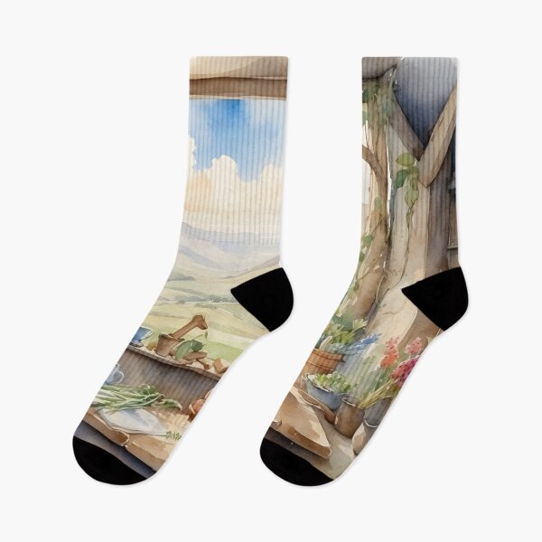 Item preview, Rabbit in countryside kitchen near windowsill in watercolor style. designed and sold by Jayjaynaenae.