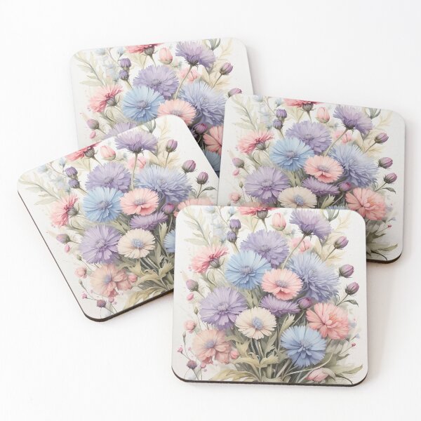 Item preview, 003 Bachelor Button Flower Bouquet designed and sold by Alexis Art Collection.