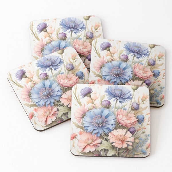 Item preview, 004 Bachelor Button Flower Bouquet designed and sold by Alexis Art Collection.