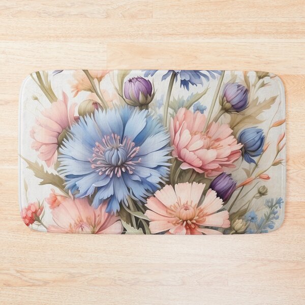 Artikelvorschau, 004 Bachelor Button Flower Bouquet entworfen und verkauft von Alexis Art Collection.