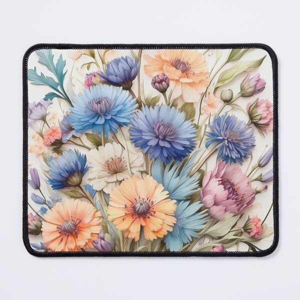 Artikelvorschau, 005 Bachelor Button Flower Bouquet entworfen und verkauft von Alexis Art Collection.