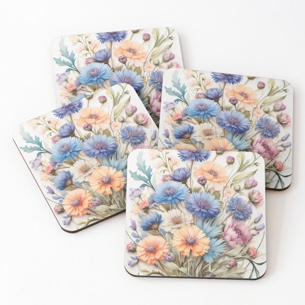 Item preview, 005 Bachelor Button Flower Bouquet designed and sold by Alexis Art Collection.