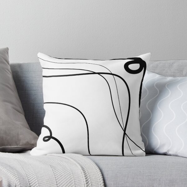 Item preview, Line art Geometric Pillows case  designed and sold by minimalizy.