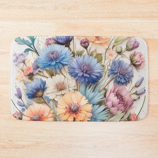 Artikelvorschau, 005 Bachelor Button Flower Bouquet entworfen und verkauft von Alexis Art Collection.