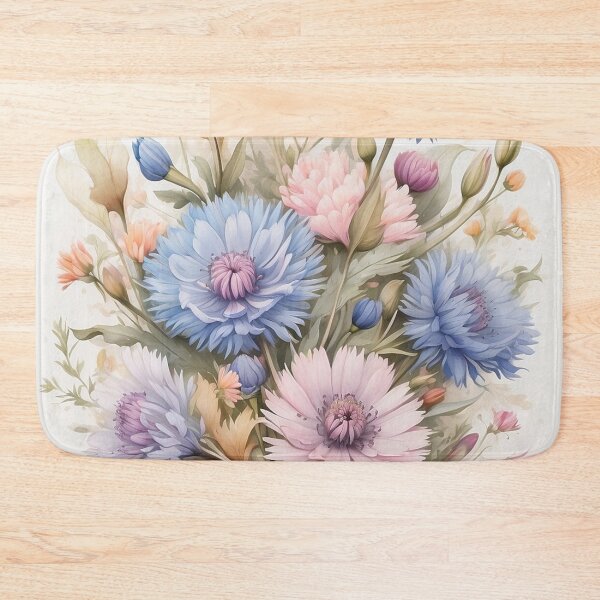 Item preview, 006 Bachelor Button Flower Bouquet designed and sold by Alexis Art Collection.