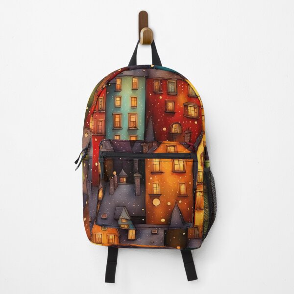 Item preview, Stylized abstract snowy winter, Christmas decorated fairy fantasy houses background designed and sold by 4Seasons.