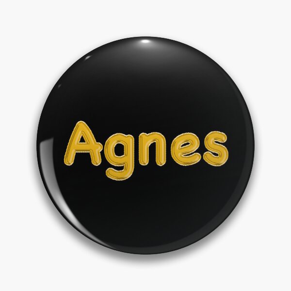 Item preview, Golden Balloon Foil Agnes Name Label - (Black) designed and sold by NormadWorld.