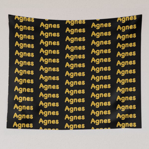 Item preview, Golden Balloon Foil Agnes Name Label - (Black) designed and sold by NormadWorld.