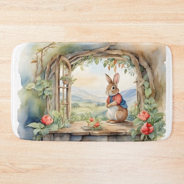 Item preview, Rabbit on windowsill with rustic cottage house style designed and sold by Jayjaynaenae.