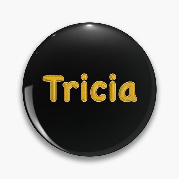 Item preview, Golden Balloon Foil Tricia Name Label - (Black) designed and sold by NormadWorld.