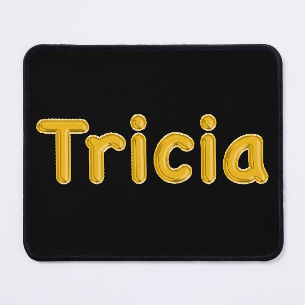 Item preview, Golden Balloon Foil Tricia Name Label - (Black) designed and sold by NormadWorld.