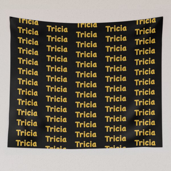 Item preview, Golden Balloon Foil Tricia Name Label - (Black) designed and sold by NormadWorld.