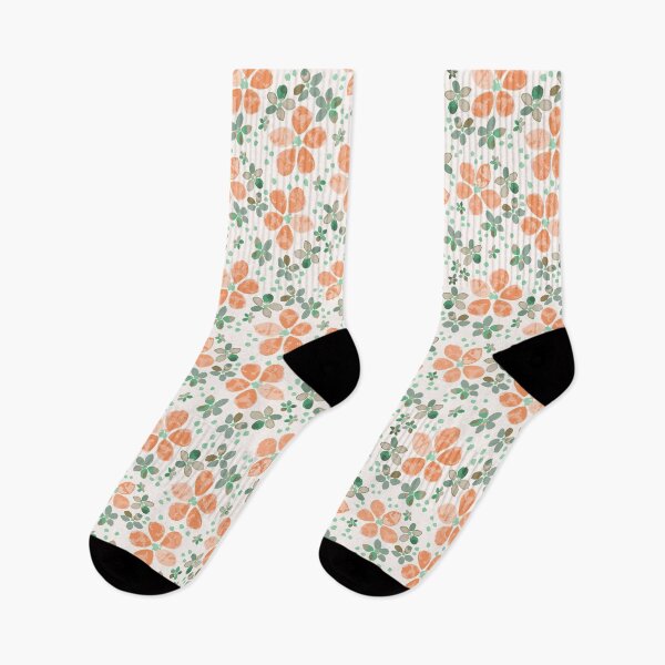 Item preview, orange  and green watercolor floral designed and sold by FrancesPoff.