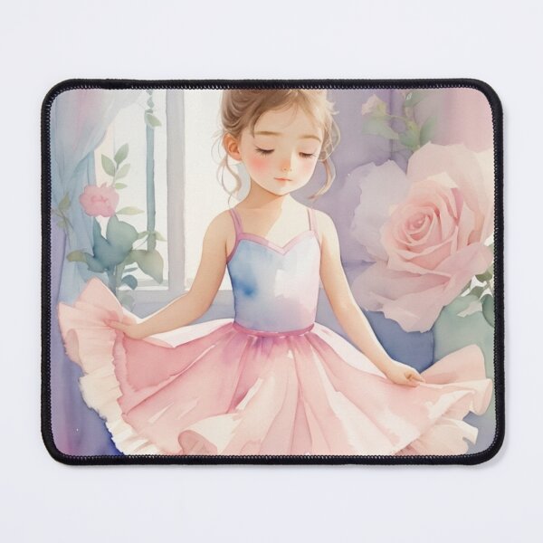 Aperçu de l'œuvre 003 Cute Ballerina in Watercolor Illustration créée et vendue par Alexis Art Collection.