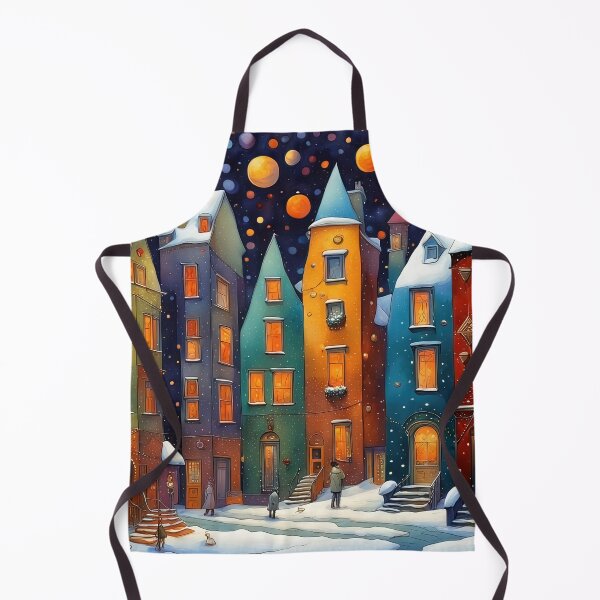 Item preview, Stylized abstract snowy winter, Christmas decorated fairy fantasy houses background designed and sold by 4Seasons.