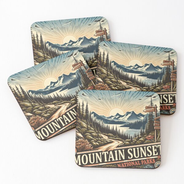 Item preview, US Mountain Sunset designed and sold by erkinmaddison.