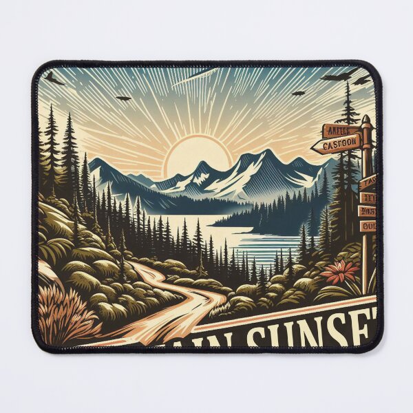 Item preview, US Mountain Sunset designed and sold by erkinmaddison.