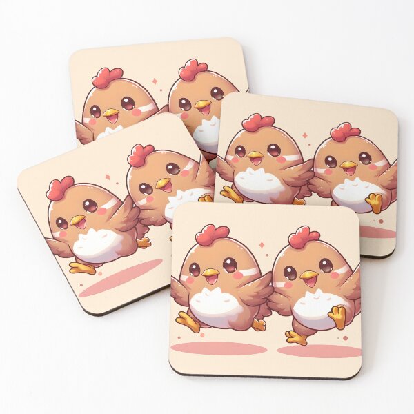 Item preview, Cute happy chubby chickens kawai designed and sold by ChataMaroon.