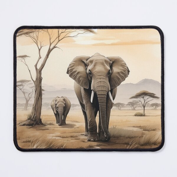 Item preview, 001 Cute Elephant in a Serengeti Scene designed and sold by Alexis Art Collection.