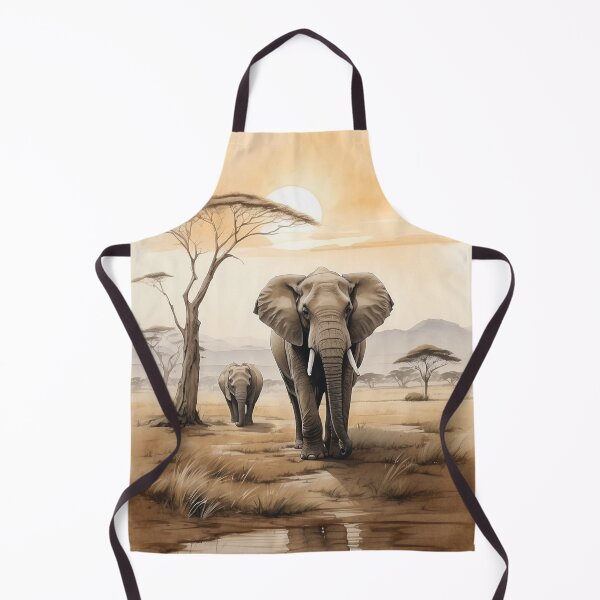 Item preview,  001 Cute Elephant in a Serengeti Scene designed and sold by Alexis Art Collection.
