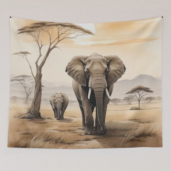 Item preview,  001 Cute Elephant in a Serengeti Scene designed and sold by Alexis Art Collection.