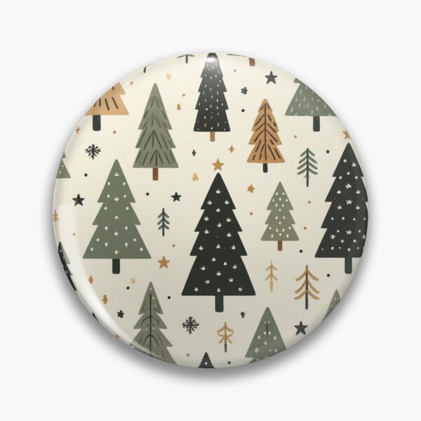Item preview, Modern Geometric Christmas Tree mid Century Green Forest Gold pattern designed and sold by CoffeeIsATrip.