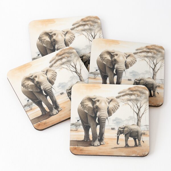 Item preview, 002 Cute Elephant in a Serengeti Scene designed and sold by Alexis Art Collection.