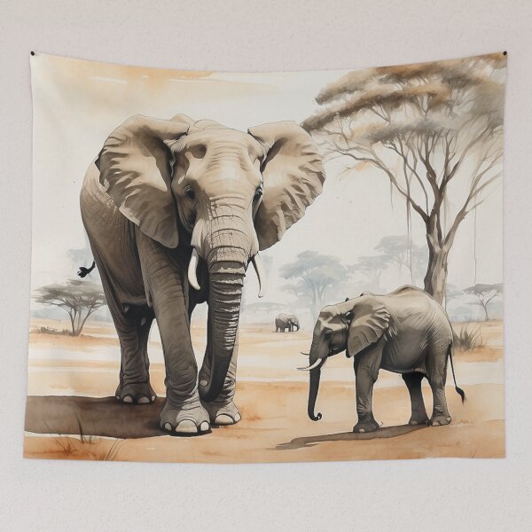 Item preview, 002 Cute Elephant in a Serengeti Scene designed and sold by Alexis Art Collection.