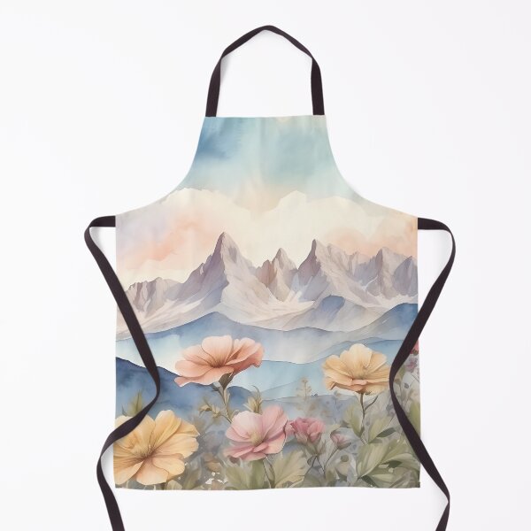 Item preview, Rustic Mountain view with flower foreground, watercolor designed and sold by Jayjaynaenae.