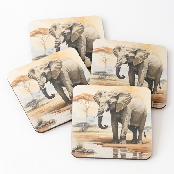 Item preview, 004 Cute Elephant in a Serengeti Scene designed and sold by Alexis Art Collection.