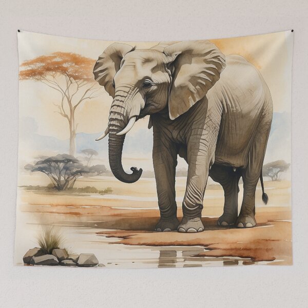 Item preview, 004 Cute Elephant in a Serengeti Scene designed and sold by Alexis Art Collection.