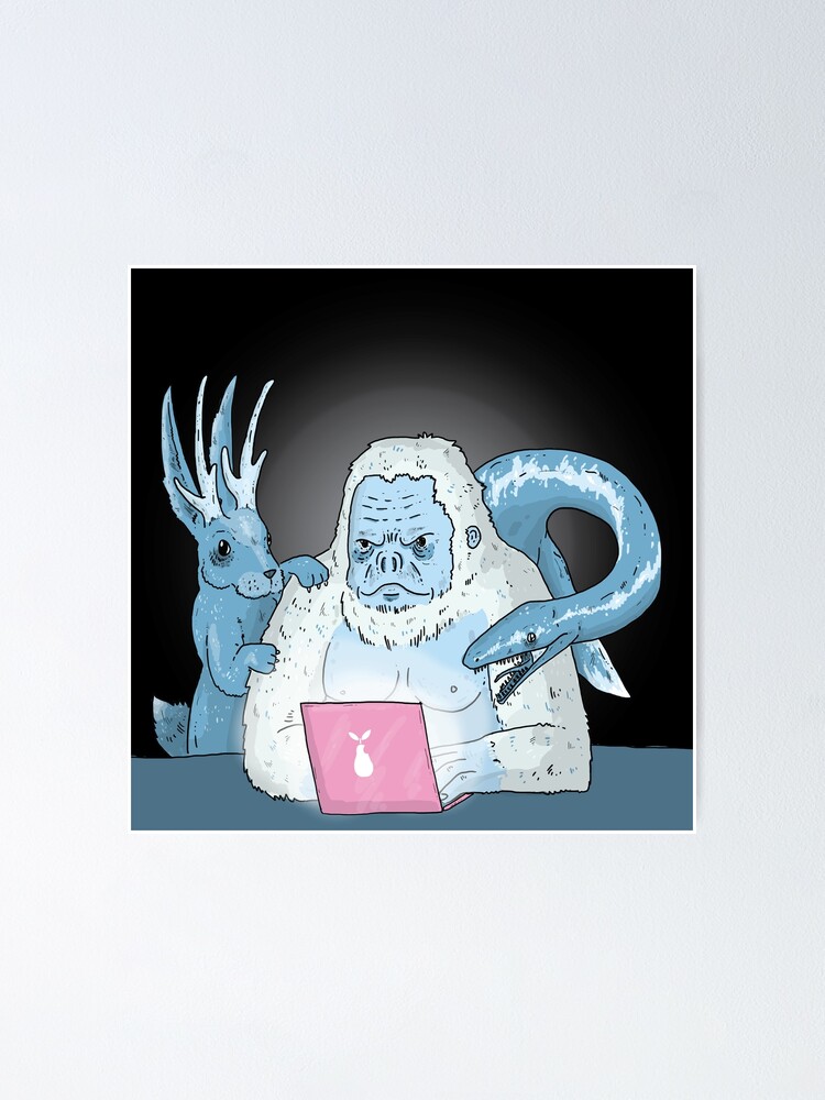 Alternate view of Logo Free Art Cryptid Addicted Poster