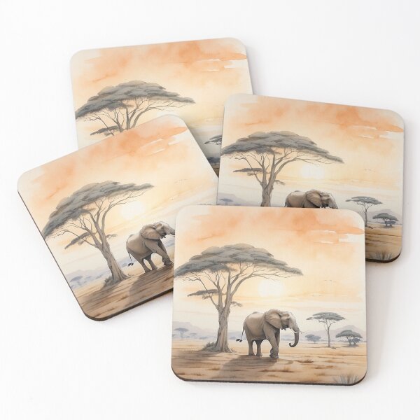 Item preview, 005 Cute Elephant in a Serengeti Scene designed and sold by Alexis Art Collection.