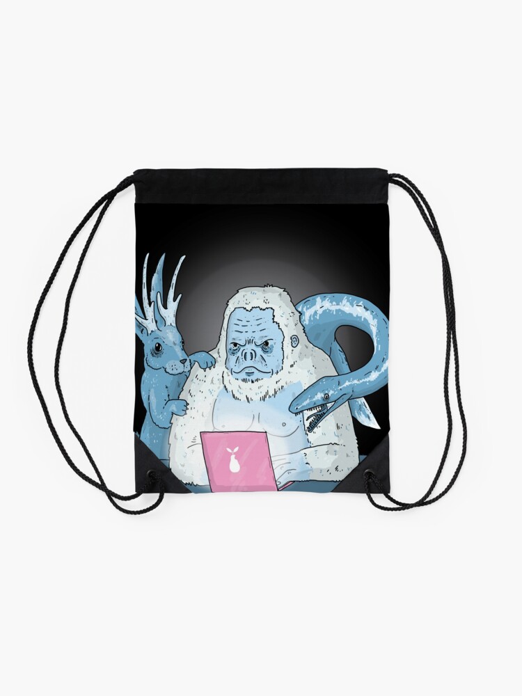 Alternate view of Logo Free Art Cryptid Addicted Drawstring Bag