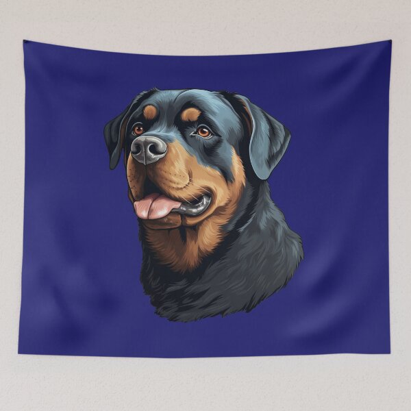 Artikelvorschau, Glückliche Rottweiler-Nahaufnahme in realistischer digitaler Illustration entworfen und verkauft von solrevolver.