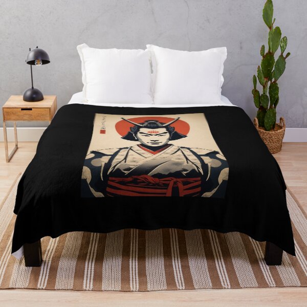 Item preview, Vintage Japanese Ukiyo-e Samurai Lotus Print designed and sold by PVSKI.