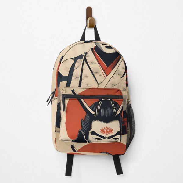 Item preview, Vintage Japanese Ukiyo-e Samurai Lotus Print designed and sold by PVSKI.