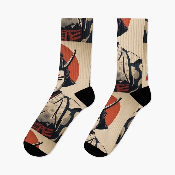 Item preview, Vintage Japanese Ukiyo-e Samurai Lotus Print designed and sold by PVSKI.