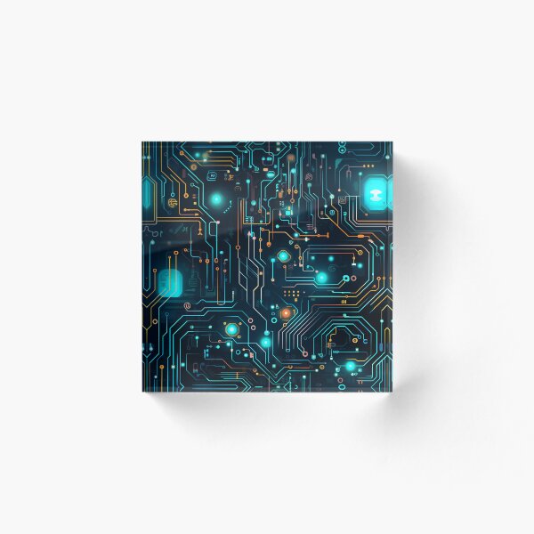 Aperçu de l'œuvre Modèle électronique de carte de circuit imprimé bleu créée et vendue par NikkofTime.