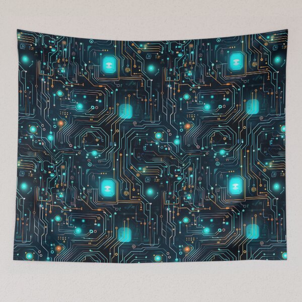 Item preview, Blue Circuit Board Electronic Pattern designed and sold by NikkofTime.