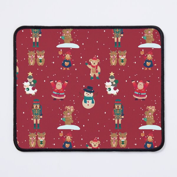 Item preview, Red christmas with snowman, nutcracker, and teddy bear designed and sold by Anisha  Vaz.