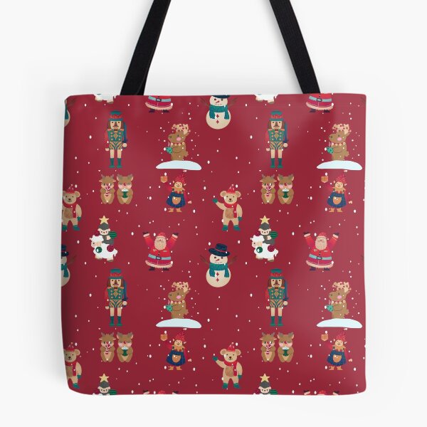 Item preview, Red christmas with snowman, nutcracker, and teddy bear designed and sold by Anisha  Vaz.
