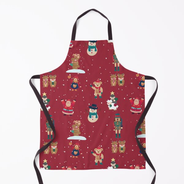Item preview, Red christmas with snowman, nutcracker, and teddy bear designed and sold by Anisha  Vaz.
