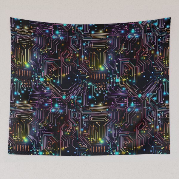 Item preview, Colorful Rainbow Circuit Board Technology Pattern designed and sold by NikkofTime.