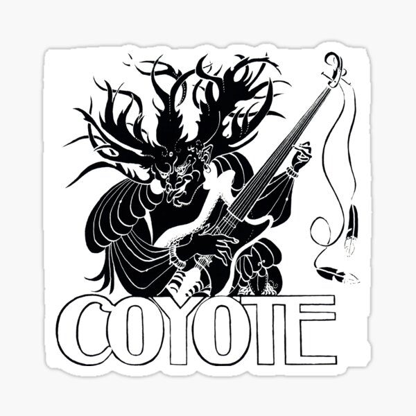 Item preview, COYOTE PSYCHEDELIC ROCK SUPER COOL T-SHIRT designed and sold by Honky Tonk Print Shop.
