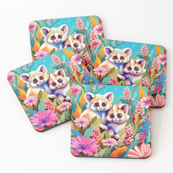 Item preview, Abstract Bushbabies and Wildflowers Seamless Pattern designed and sold by Petalandfur.