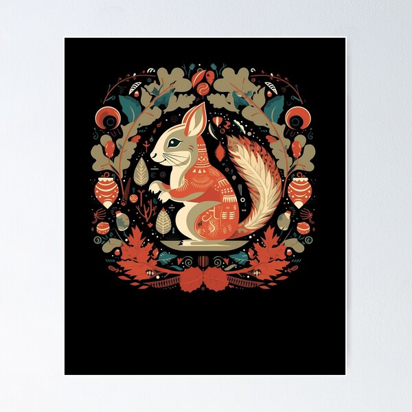 Item preview, Squirrel in Ornament, Love Squirrels designed and sold by Logiamerch.